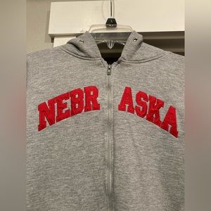 Nebraska Gray full zip Hoodie size M